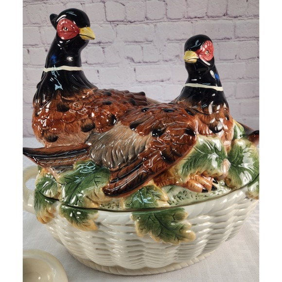Kaldun and Bogle Other - Vintage Kaldun and Bogle Pheasant Soup Tureen w/ Lid & Ladle Birds Thanksgiving